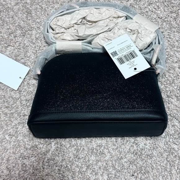NWT Kate Spade Holiday Black Glitter Tinsel Small Dome Crossbody in - Picture 7 of 9